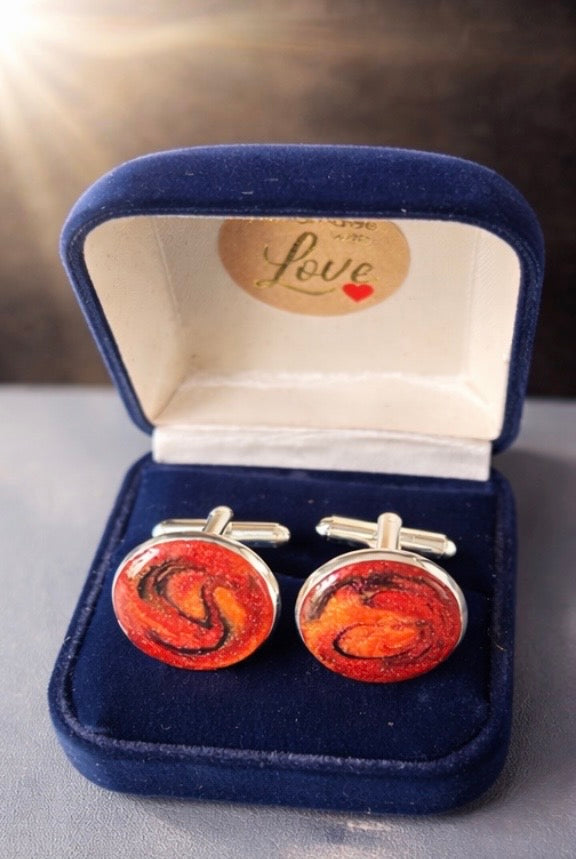 Orange & Black Cufflinks