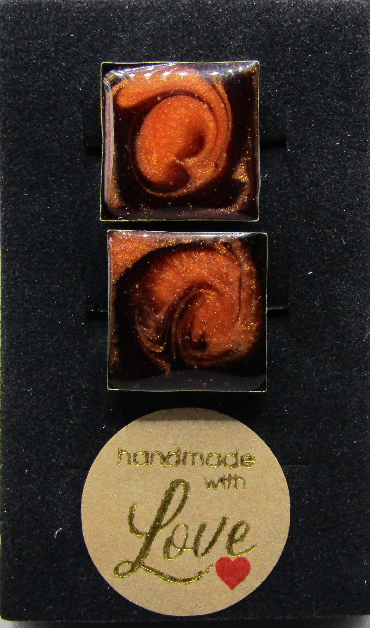 Orange/Brown Square Cufflinks