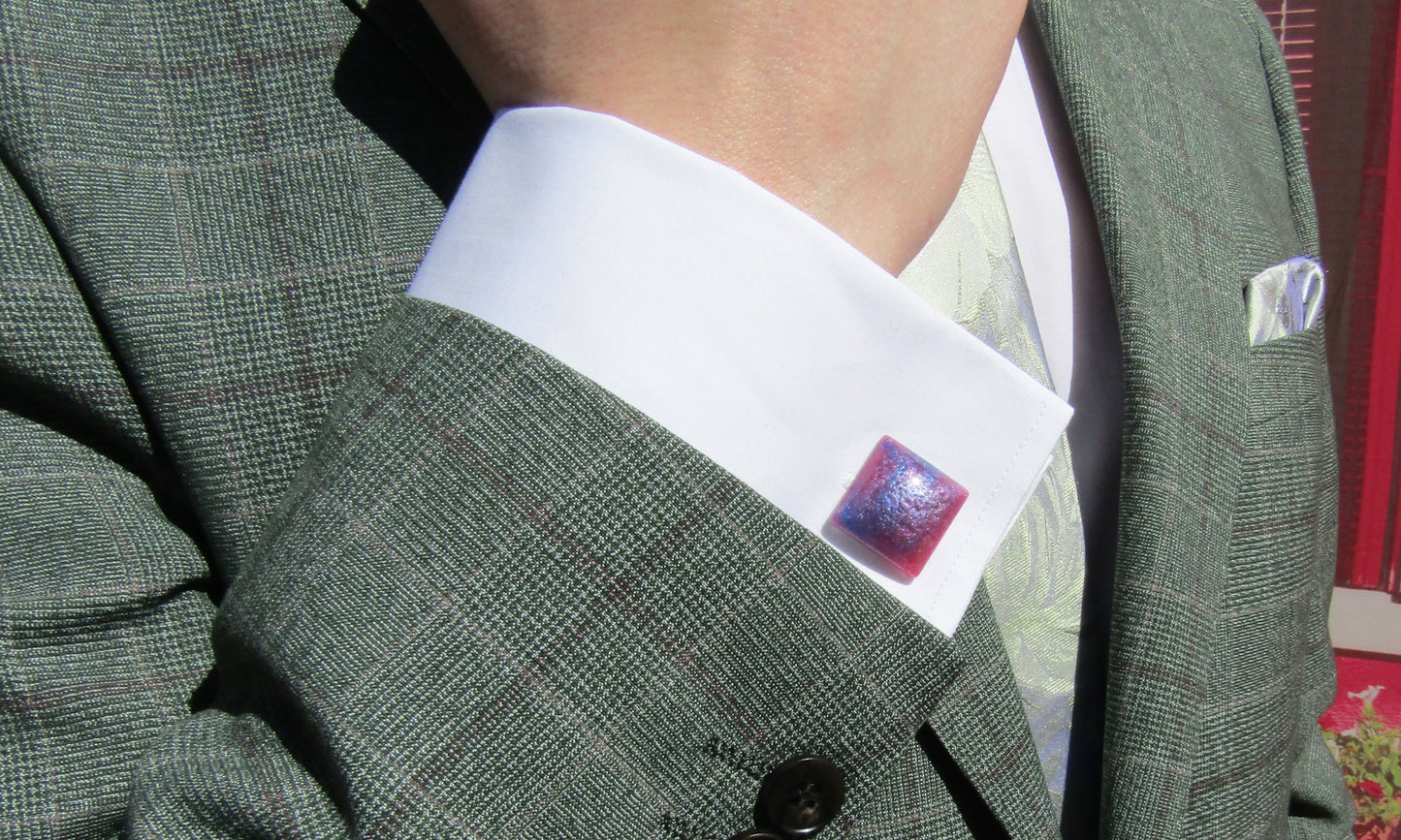 Pink/Purple Square Cufflinks