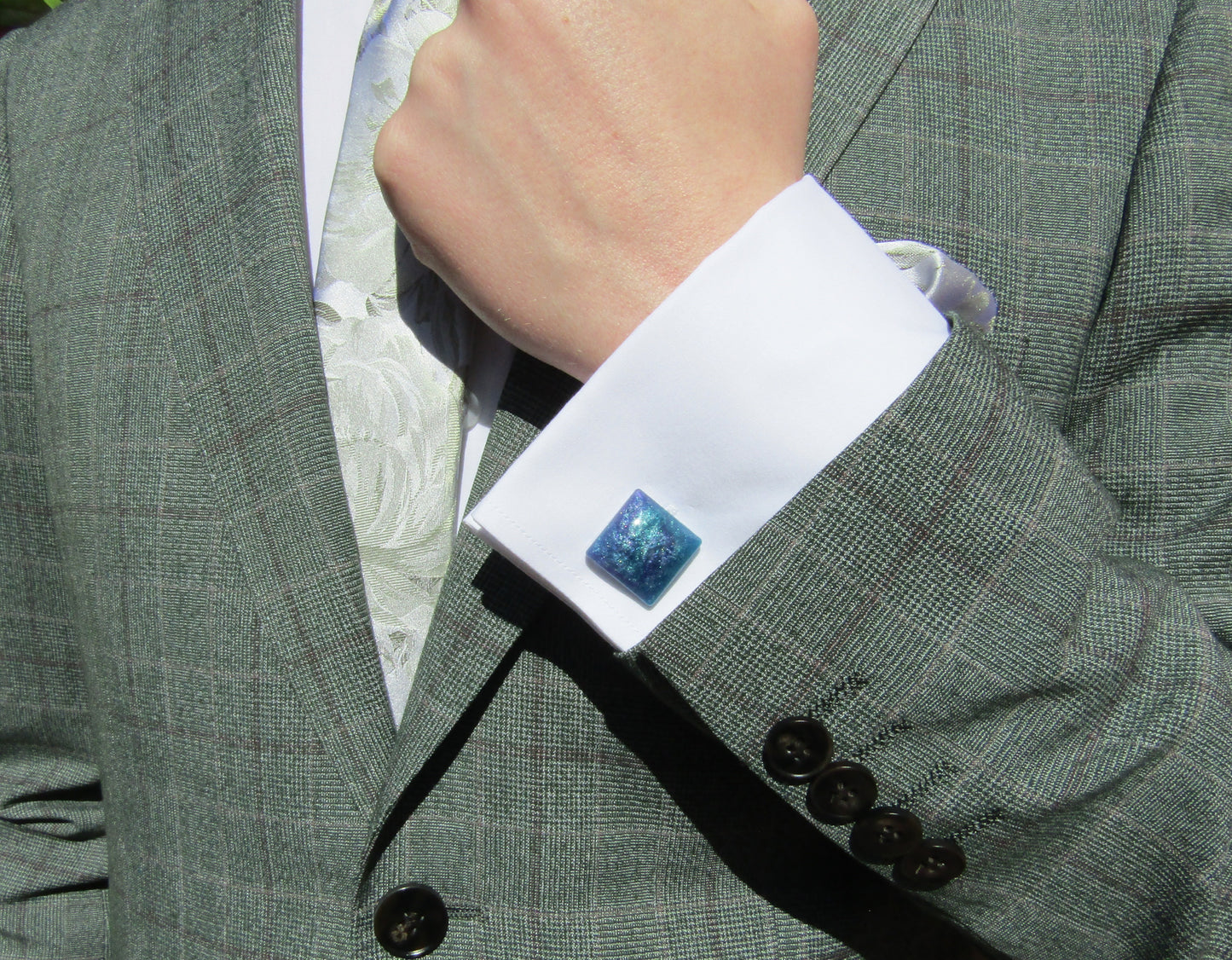 Purple/Blue Square Cufflinks