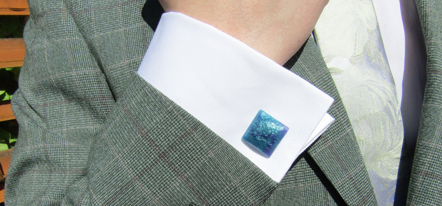 Purple/Blue Square Cufflinks